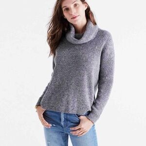 Madewell Heather Gray Size L Detachable Cowl Neck Sweater